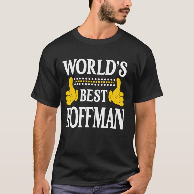 Hoffman Surname Team Family Efternamn World's Best T Shirt (Framsida)