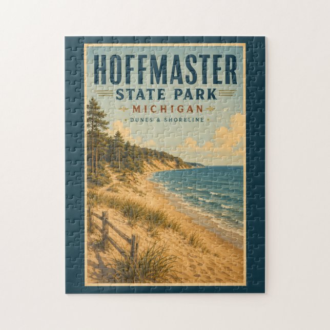 Hoffmaster State Park Michigan Illustration Resa Pussel (Vertikal)