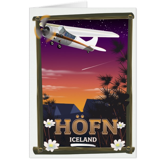 Höfn Island Flight poster Hälsningskort (Framsidan)