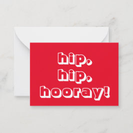 Höft, höft, hora! Grattisar, rött vitt kort