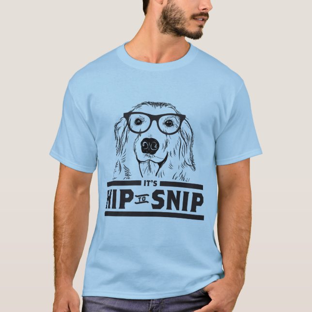 Höft som klipp vovvemanar grundläggande t shirt (Framsida)