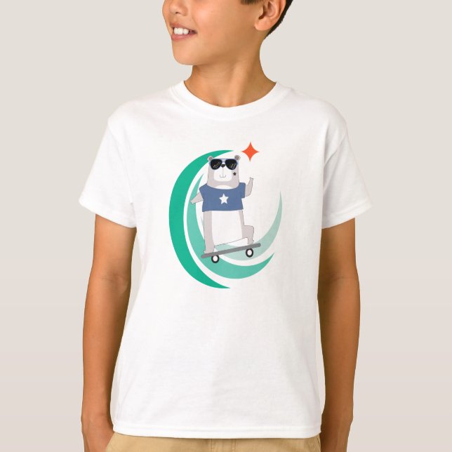 Höftbälte på Skateboard Tee Shirt (Framsida)