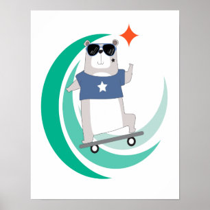 Höftbälte Riding a Skateboard Poster