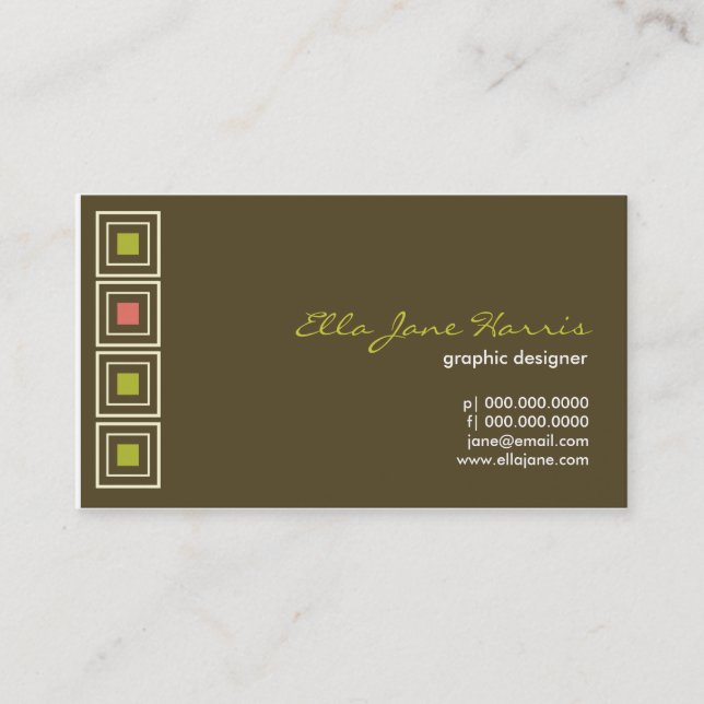 Höften som är, kvadrerar chokladvisitkorten visitkort (Framsida)