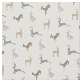 Höfthjortmönster i neutralt bryner tyg