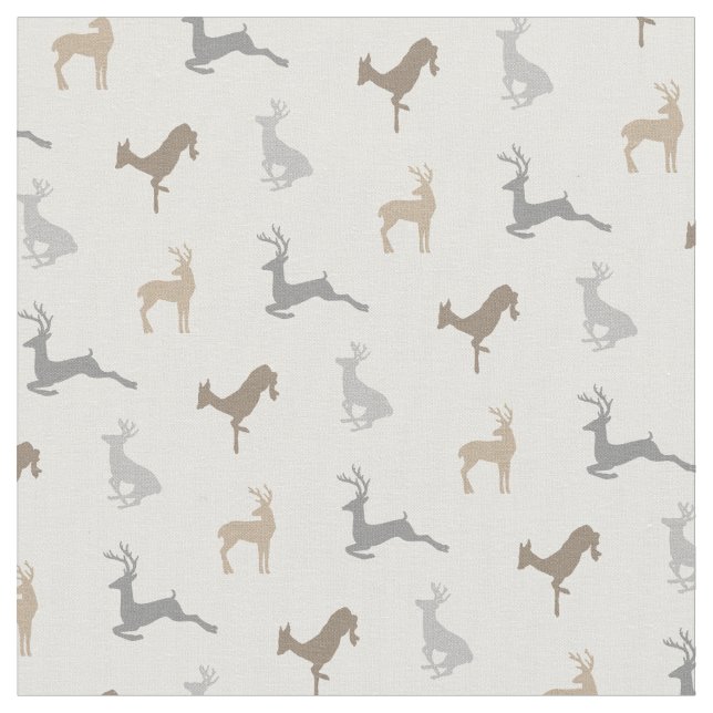 Höfthjortmönster i neutralt bryner tyg (Närbild)