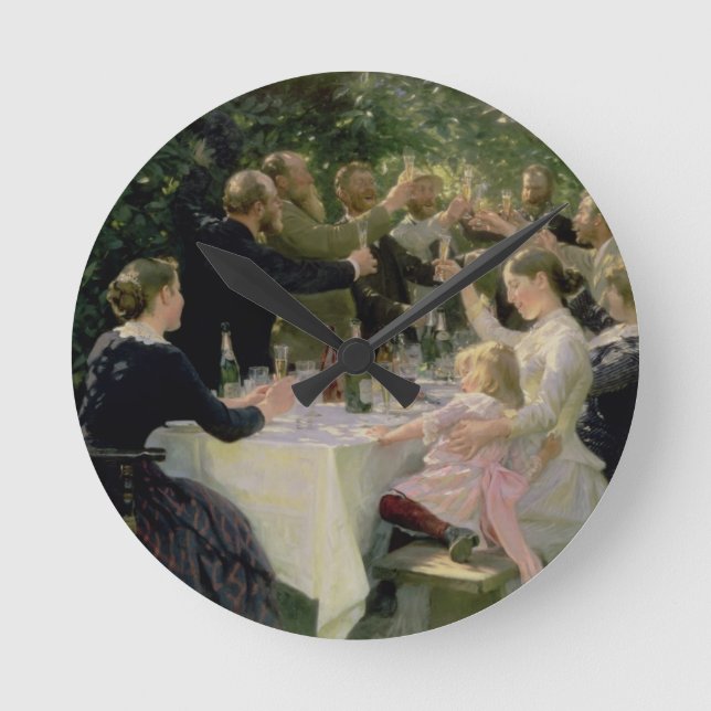 Höfthöft Hurrah! Konstnärers party på Skagen, 1888 Rund Klocka (Framsida)