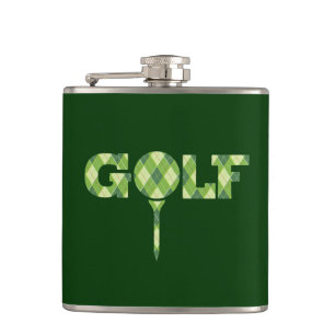 Höftkolv med Golf-logotyp-grönt Fickplunta