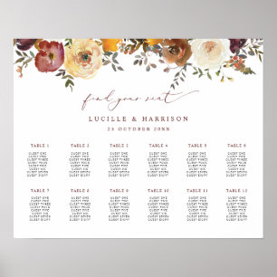 Höftplan för automatisk blooms liggande Bröllop Poster