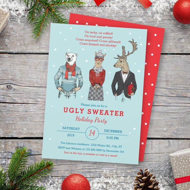 Höfttecken Ugly Sweater-jul Inbjudningar (Skapare uppladdad)