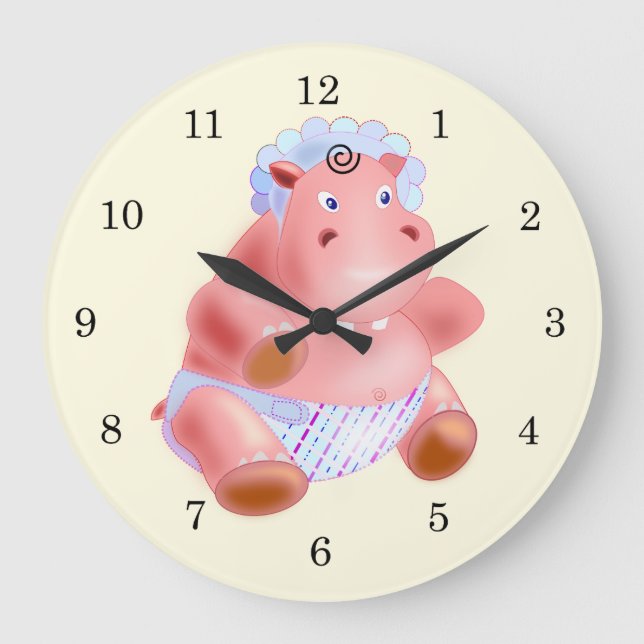 Höftväggsklocka lycklig Baby - Anpassade Stor Klocka (Framsida)