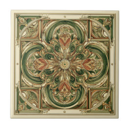 Hög Art Nouveau Kakelplatta