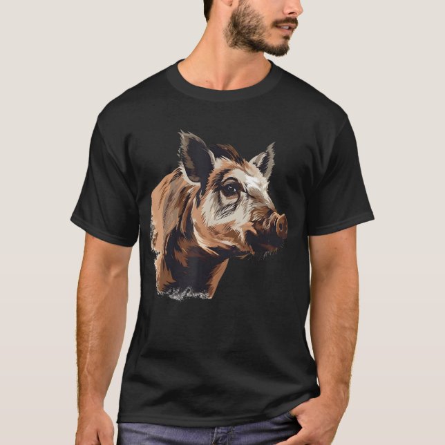 Hog Asassin Quote for Gris Hunting and Hog Extermi T Shirt (Framsida)