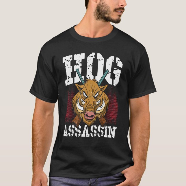 Hog Assassin Hog Hunting Wild Boar Hunter T Shirt (Framsida)