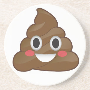 Hög av den lyckliga Emoji för Poop kustfartyget Underlägg Sandsten