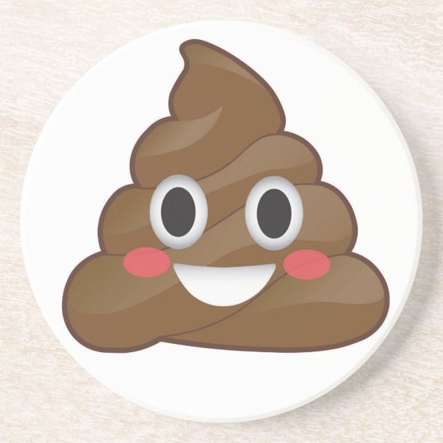 Hög av den lyckliga Emoji för Poop kustfartyget Underlägg Sandsten (Framsidan)
