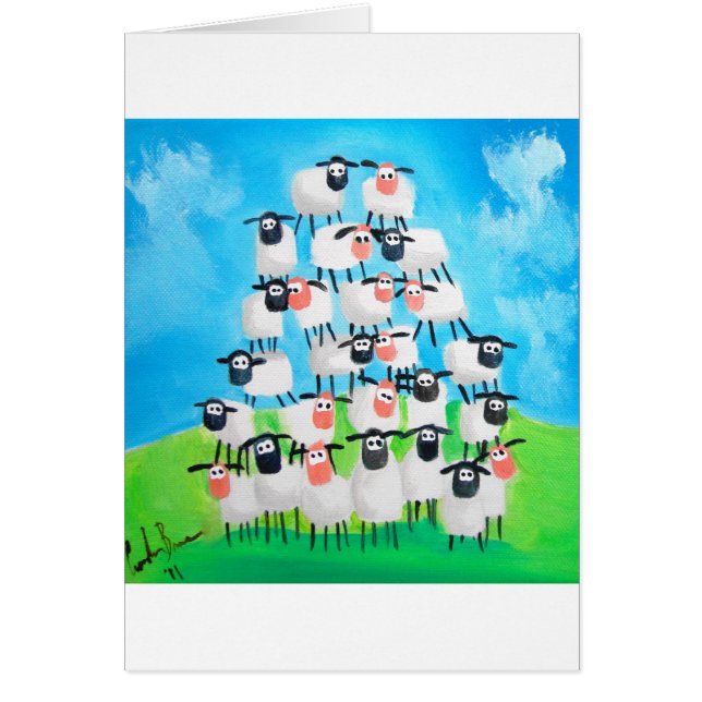 Hög av får hälsningskort (Framsidan)