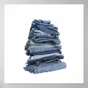 hög av jeans poster