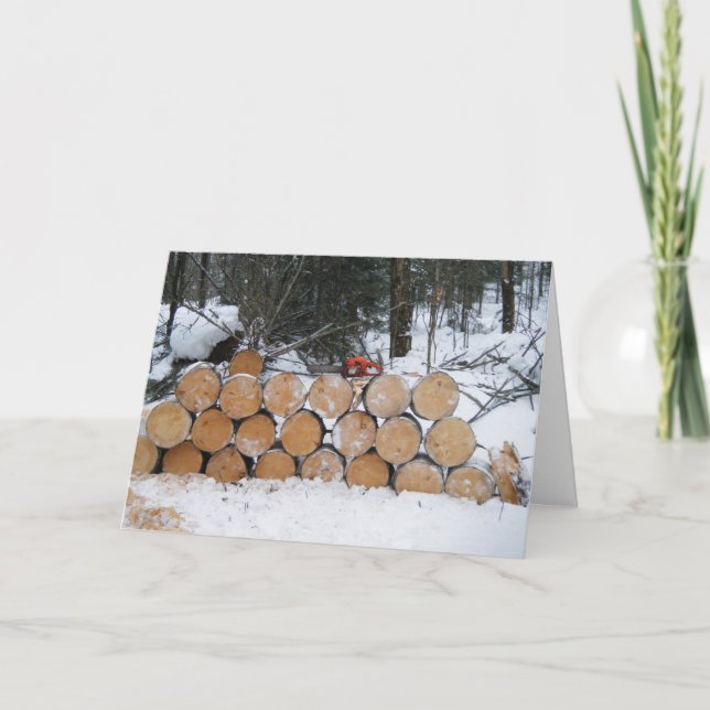 Hög av klippta stockar kort (Framsida)