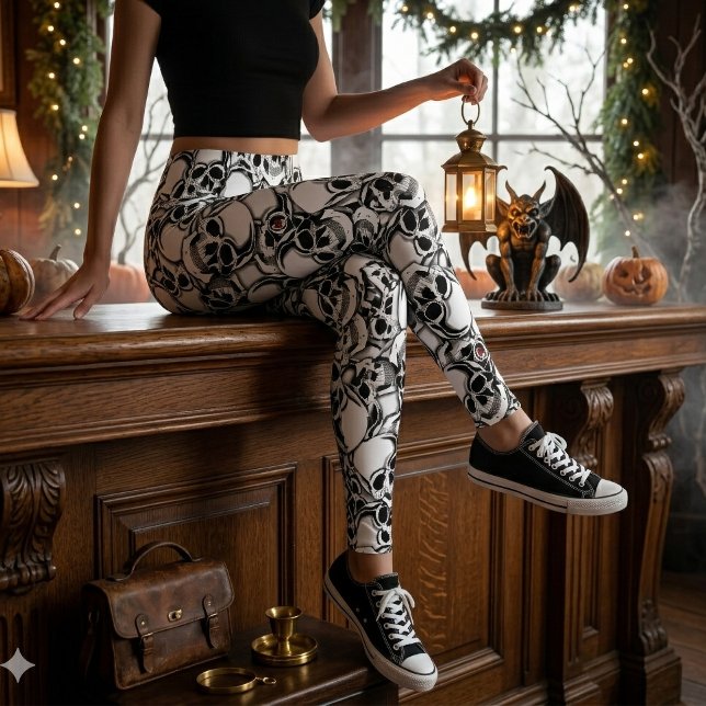 Hög av kranier Rött öga ID222 Leggings (Skapare uppladdad)