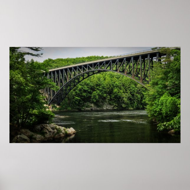 Hög bro över vatten poster (Framsidan)
