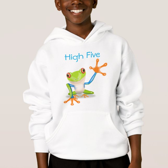Hög fem Orangar och blå snål Frog Shirt T-shirt (Framsida)