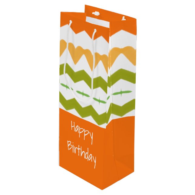 Hög flaskstil papper påse (Framsidan Vinklad)