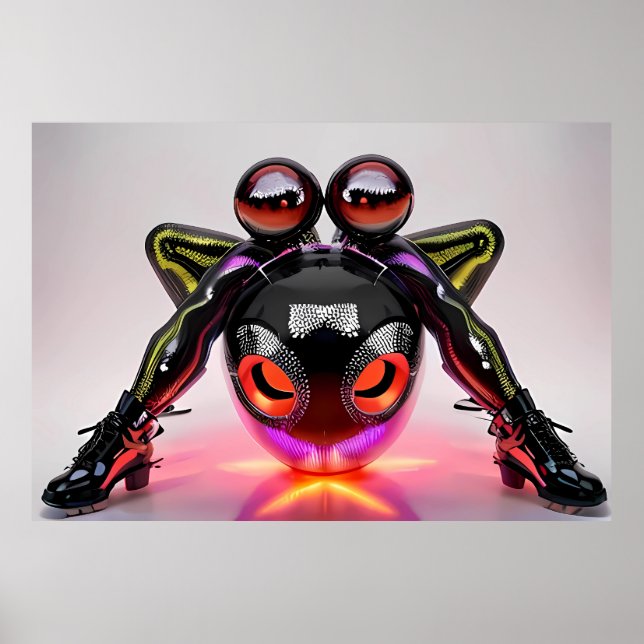 Hög hatt-katt-Ögon Poster (Framsidan)