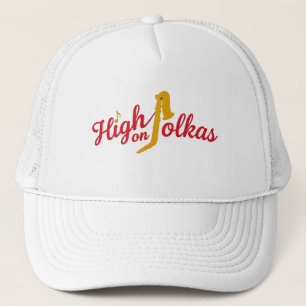 Hög hatt med polka-logotyp keps