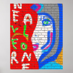 Hög högpris aldrig Ensam Kärlek Evolve Graffiti Poster