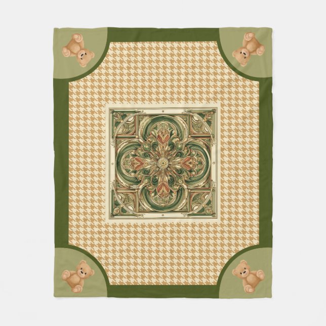 Hög Houndstooth, Fleecefilt (Framsidan)