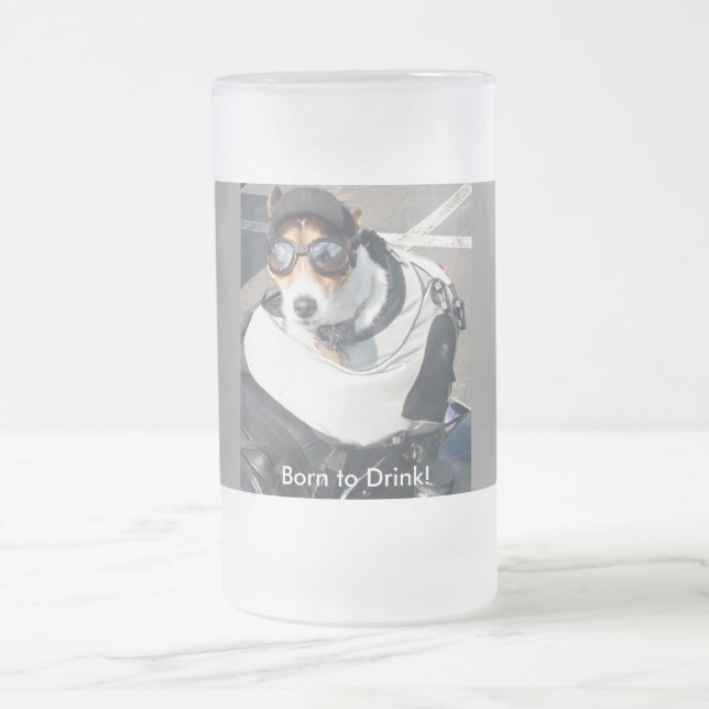 Hog Hund - Born till Drink! Frostat Ölglas (Center)