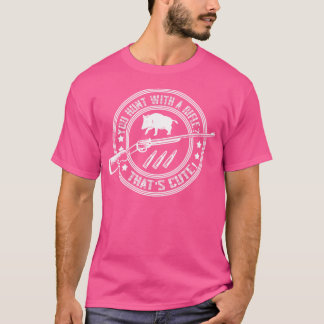 Hog Hunter Vild Boar Hunt med ett gevär som klär T Shirt