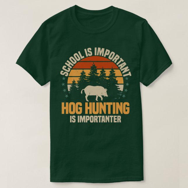 Hog Hunting Boar Feral Gris Hunter Huntsman Premiu T Shirt (Design framsida)