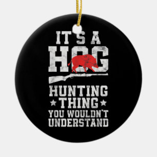 Hog Hunting Funny Vintage Boar Hunter  Julgransprydnad Keramik