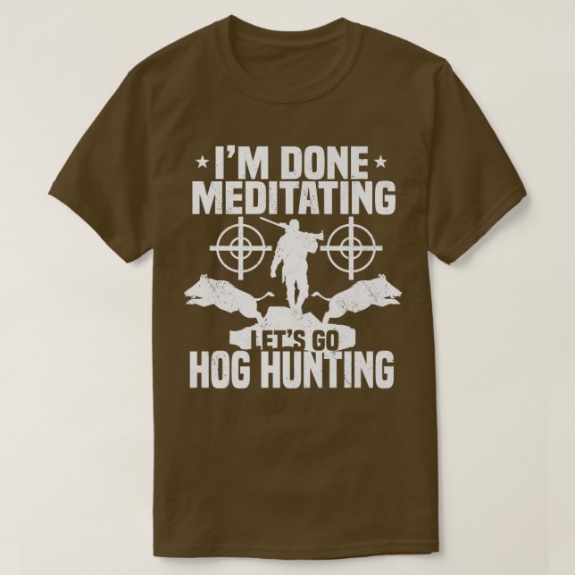 Hog Hunting Huntsman Pig Boar Hunter Premium  T Shirt (Design framsida)