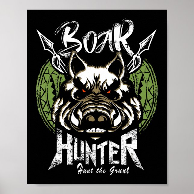 Hog Hunting Roligt Boar Hunter Gift Poster (Framsidan)
