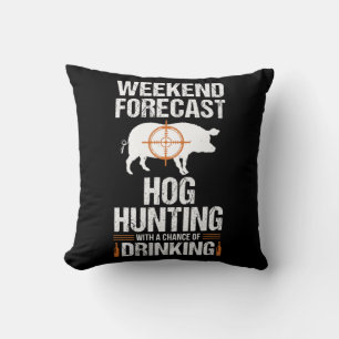 Hog Hunting Roligt Helg Beer Boar Hunter Gris Gift Kudde