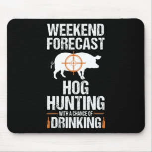 Hog Hunting Roligt Helg Beer Boar Hunter Gris Gift Musmatta