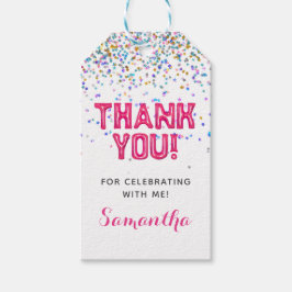 Hög inbjudan till fem födelsedagskonfetti presentetikett