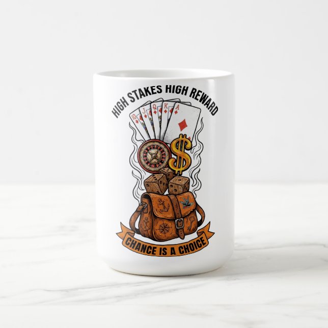 Hög Insats Hög Belöning Chans Är Ett Val Grafik Kaffemugg (Center)