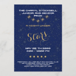 Hög junior för studentbal, natt under stjärnor, inbjudningar