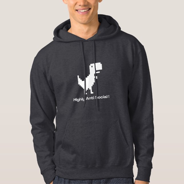 Hög kantlinje mot Social - Introvert Hoodie (Framsida)