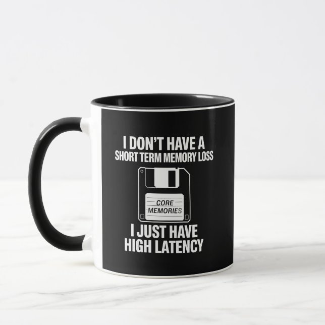 Hög Latens Retro Teknik Datorhumor Mugg (Vänster)
