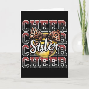 Hög Ljud Stolt Sport Mjuk Cheer Syster Leopard Båg Kort