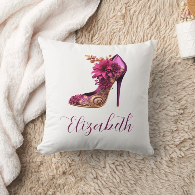 Hög Magenta och guld Kudde (Filt)