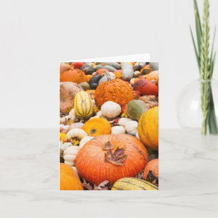 Hög med pumpor och squash anteckningskort