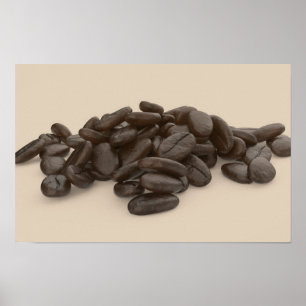 Hög med rostade kaffebönor poster