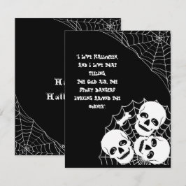 Hög med skelett lurkar under halloween-natten kusl julkort