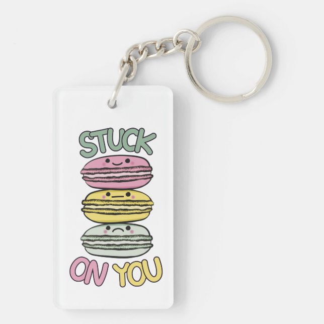 Hög med söta Kawaii-macarons (Baksidan)